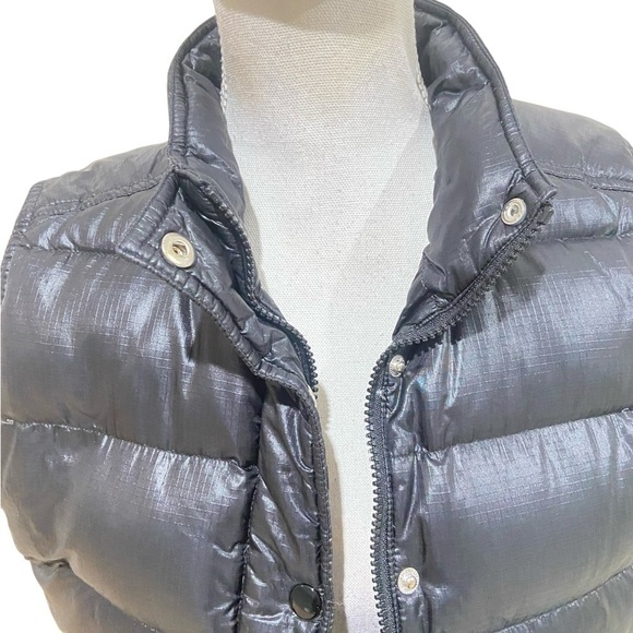 J crew black down puffer vest zipper & snap closure front pockets size large - Picture 5 of 12